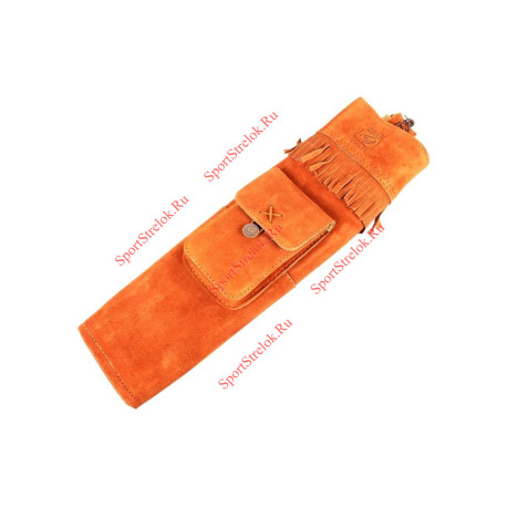 Колчан для стрел Buck Trail BAYOU 47CM заспинный из натуральной замши Коричневый